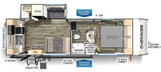 Forest River Cherokee Black Label 235MBBL floor plan