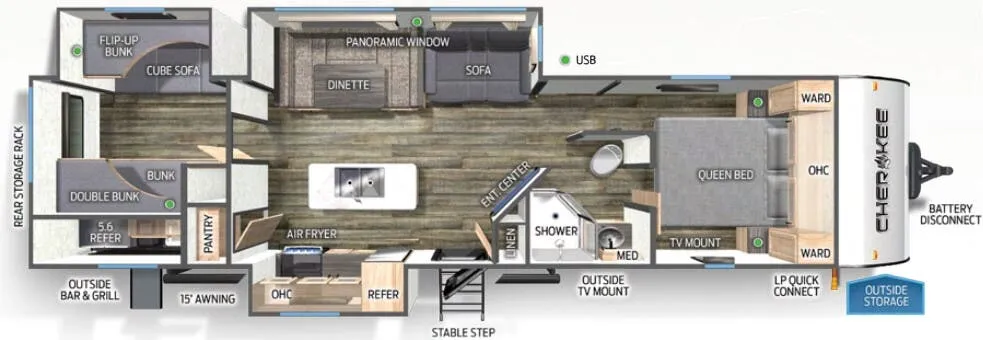 Forest River Cherokee 304BH floor plan