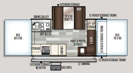 Forest River Flagstaff Classic 823D floor plan