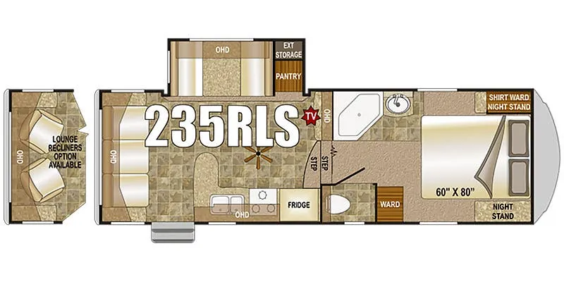 2017 Northwood Fox Mountain 235RLS - Floor plan