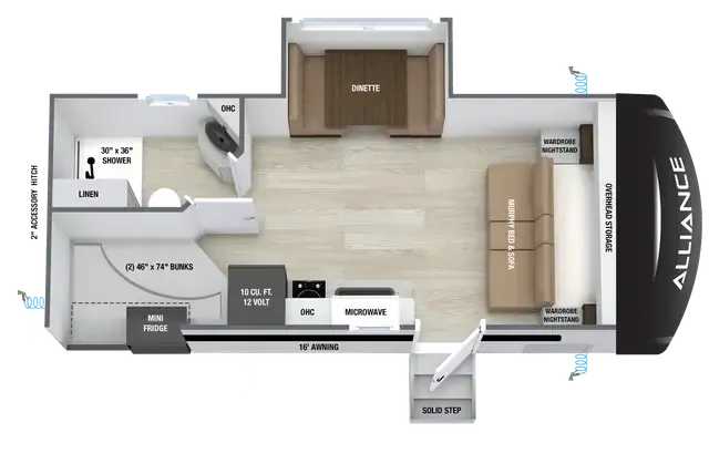 Alliance RV Delta Solo BH181 floor plan