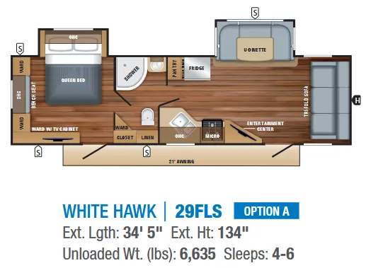 Jayco White Hawk 29FLS floor plan