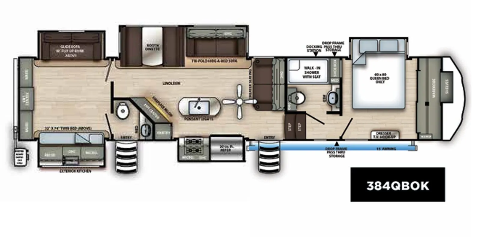Forest River Sierra 384QBOK floor plan