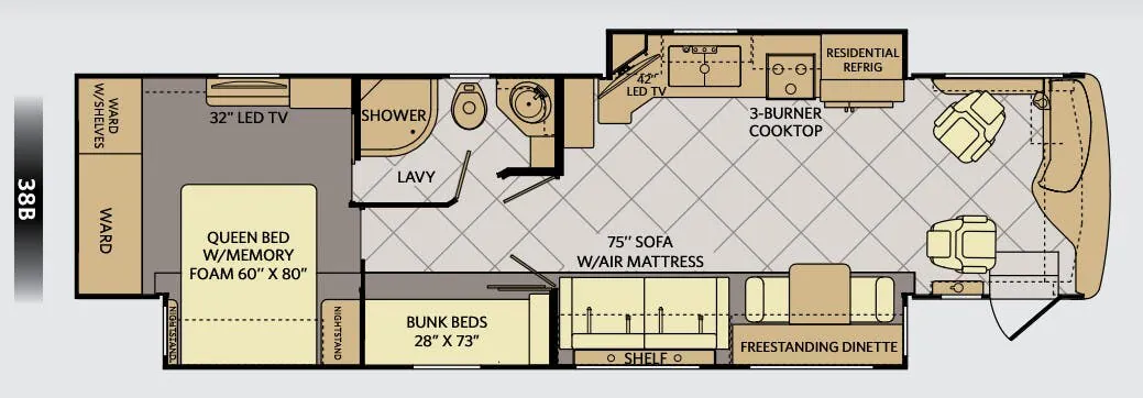 Fleetwood Expedition 38B floor plan