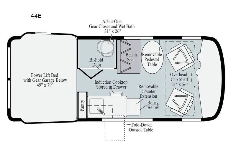2021 Winnebago Revel 44E - Floor plan