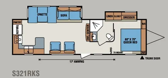 K-Z Sportsmen S321RKS floor plan