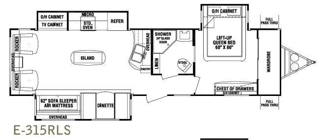 Cruiser RV Enterra 315RLS floor plan