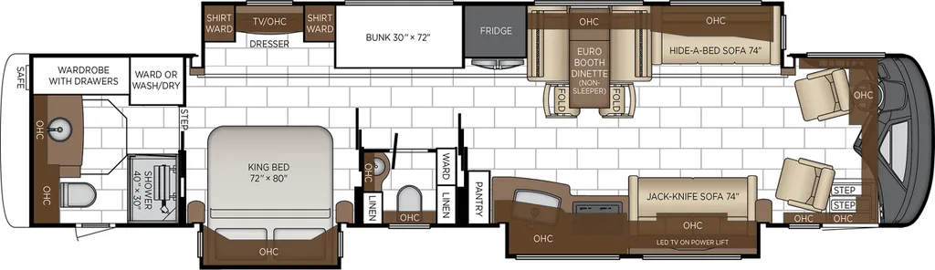 2027 Newmar London Aire 4540 floor plan