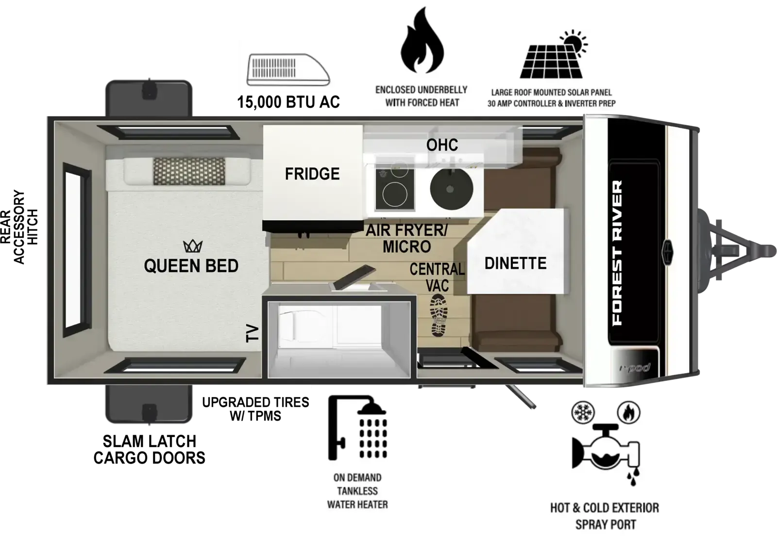 Forest River R-Pod RP-171 floor plan