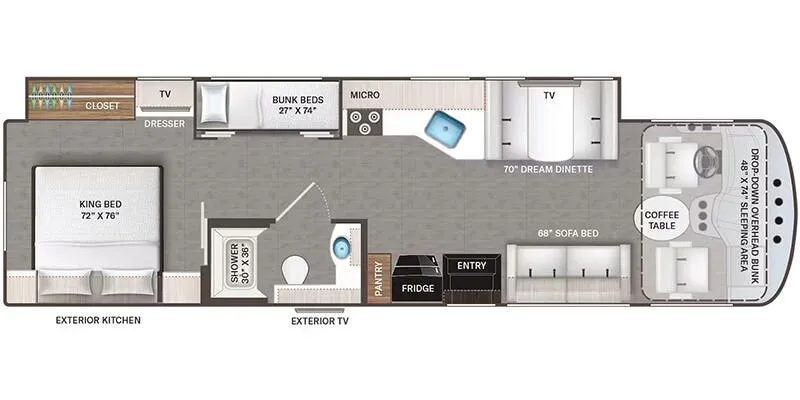 2025 Thor Motor Coach Windsport 34J floor plan