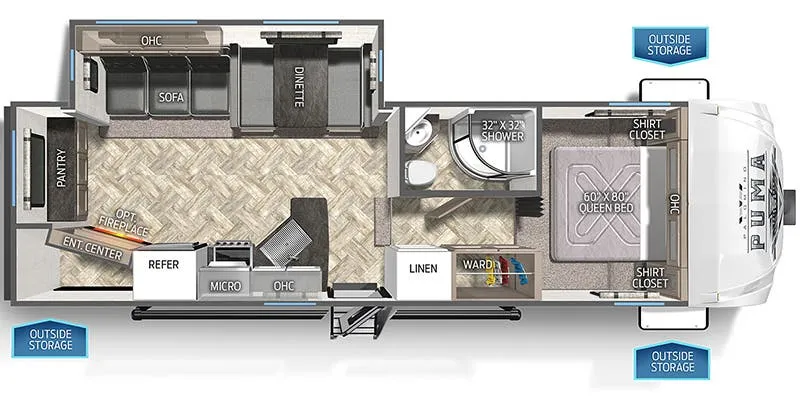 2023 Palomino Puma 257RESS floor plan