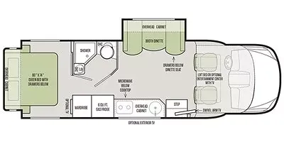 2018 Mercedes Tiffin WAYFARER 24QW floor plan