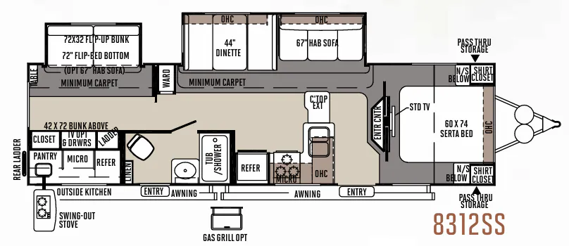 Forest River Rockwood Signature Ultra Lite 8312SS floor plan