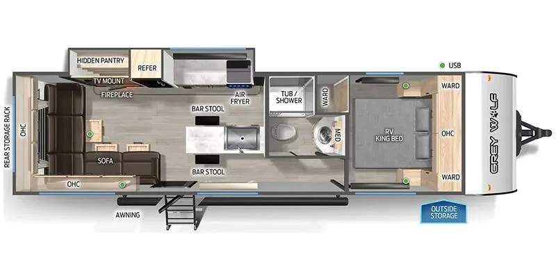 2025 Forest River Cherokee Grey Wolf 27LH - Floor plan