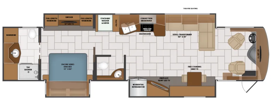 Fleetwood Discovery LXE 40D floor plan
