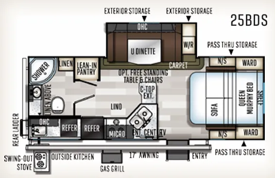 Forest River Flagstaff Micro Lite 25BDS floor plan