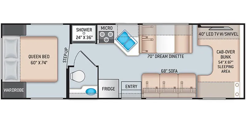 2019 Thor Motor Coach Four Winds 28A floor plan