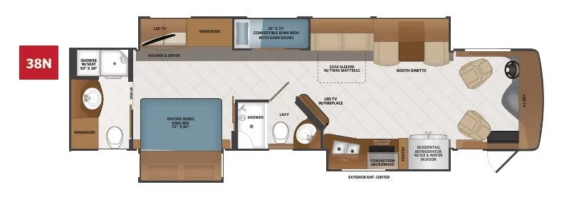 Fleetwood Discovery 38N floor plan