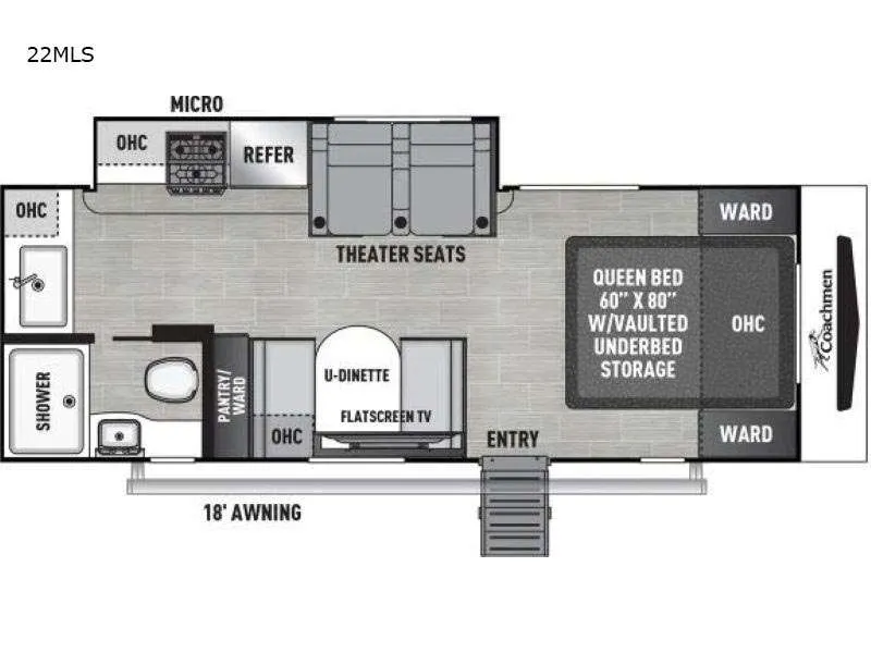 2025 Coachmen Freedom Express Ultra Lite 22MLS - Floor plan