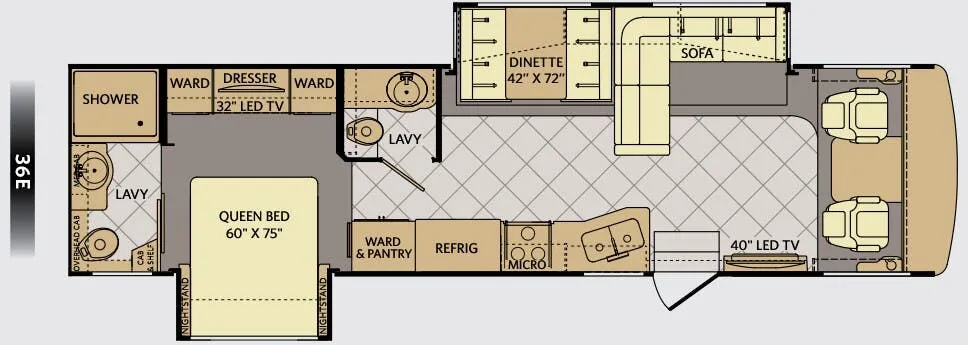 Fleetwood Bounder 36E floor plan