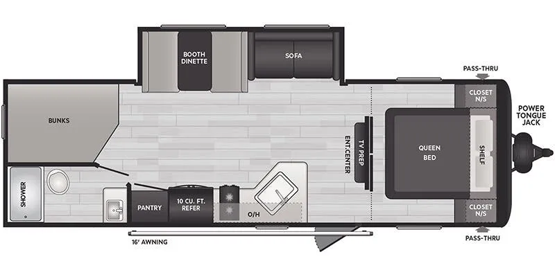 2024 Keystone Hideout Sport East 261BH - Floor plan