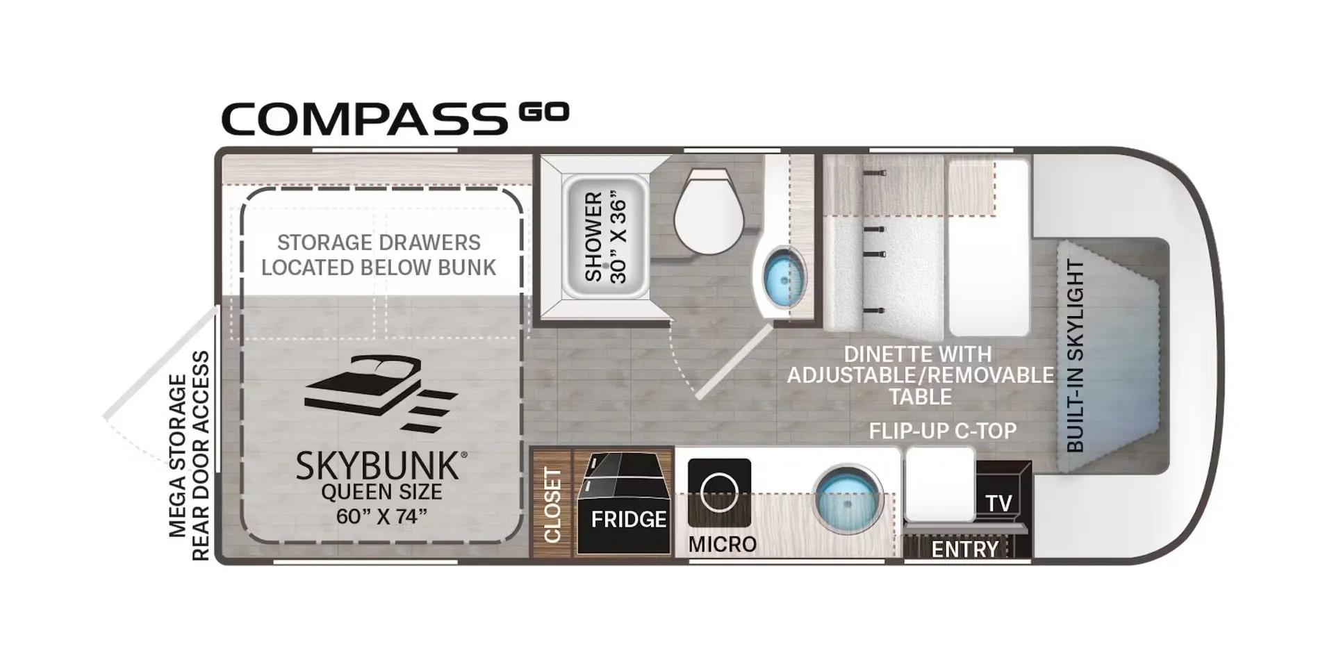 2025 Thor Motor Coach Compass 22MT - Floor plan
