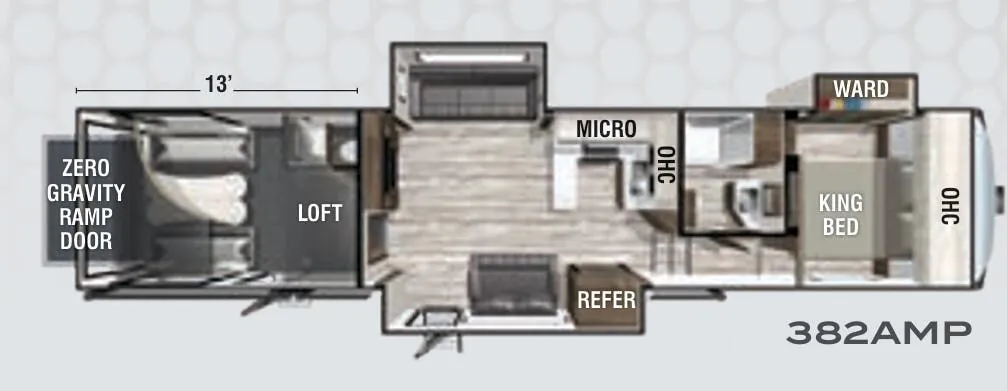 Forest River XLR Thunderbolt 382AMP floor plan
