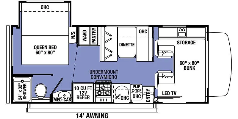 Forest River Sunseeker 2250S LE floor plan