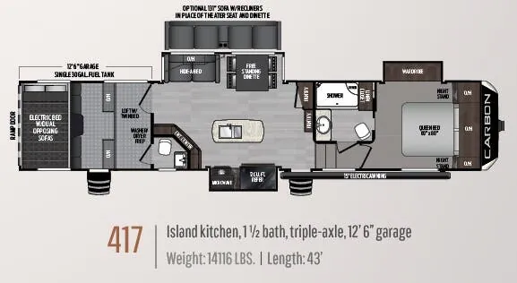 Keystone Carbon 417 floor plan