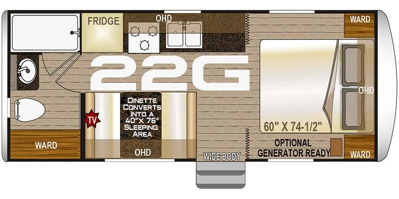 Northwood Arctic Fox North Fork 22G floor plan
