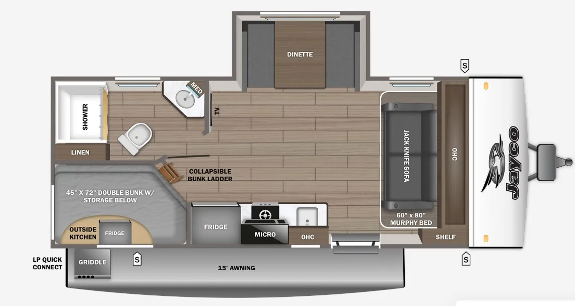 2026 Jayco Jay Feather Air 19MBS - Floor plan