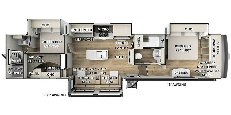 2024 Palomino Columbus 376DS floor plan