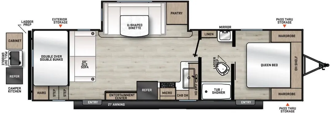 Forest River Aurora Light 27BHS floor plan
