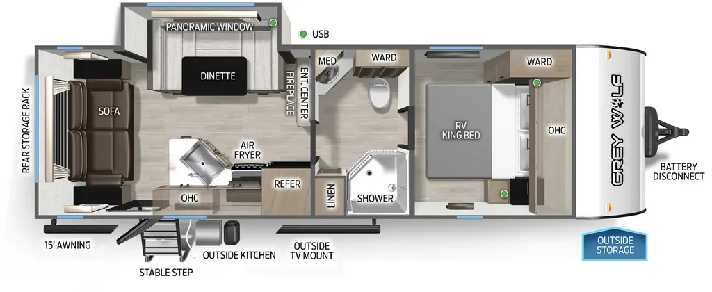 2027 Cherokee Grey Wolf 23MK floor plan