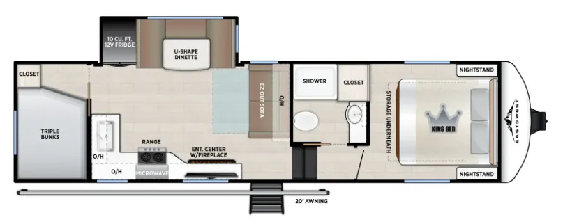 East to West Tandara 275BH floor plan