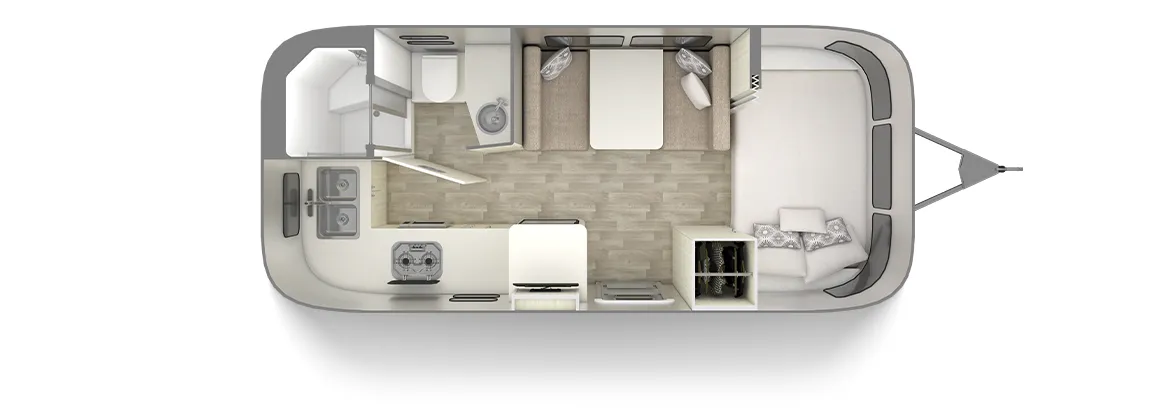 2025 Airstream Bambi 20FB - Floor plan