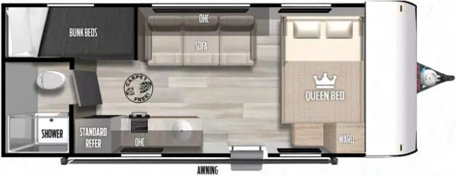 2023 Forest River Salem FSX 174BHLE - Floor plan