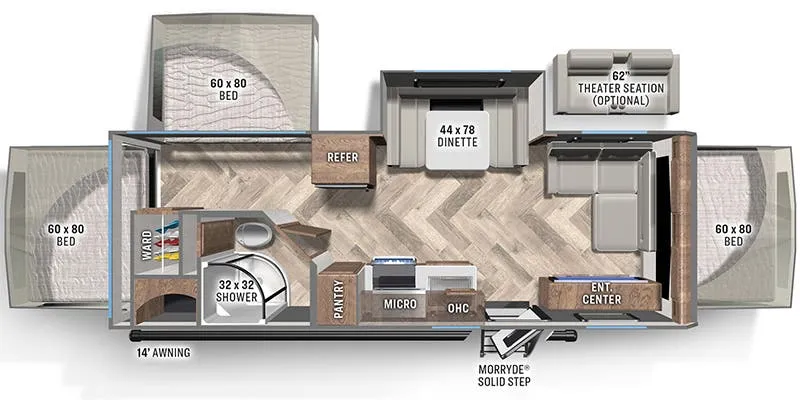 2023 Palomino Solaire 244H floor plan
