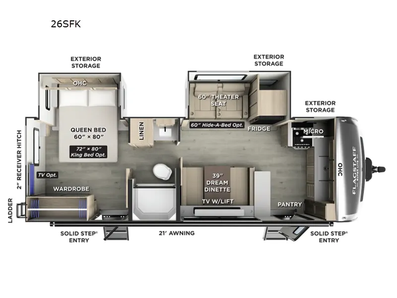2026 Forest River Flagstaff Super Lite 26SFK floor plan
