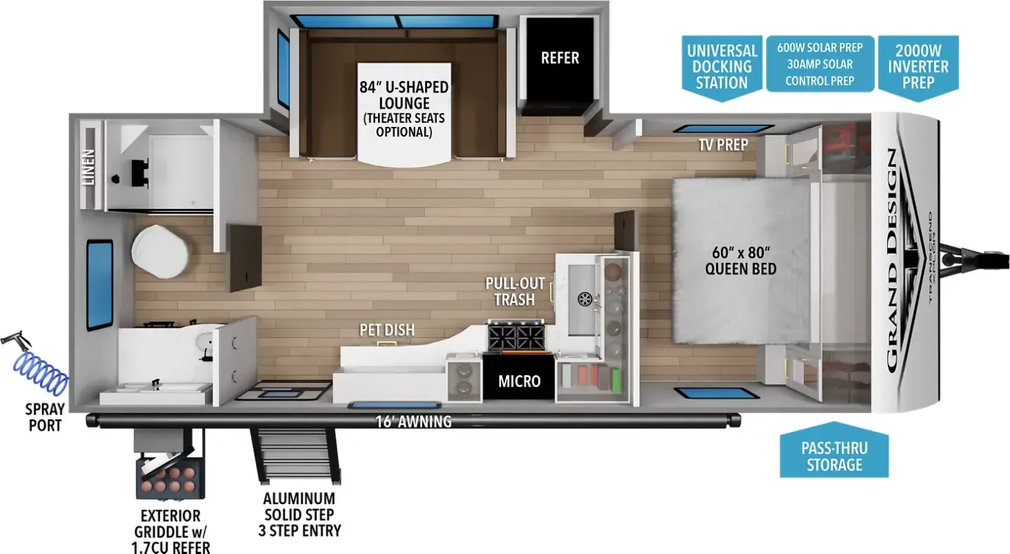 Grand Design Transcend Xplor 22RBX floor plan