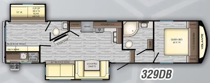 CrossRoads Volante 329DB floor plan