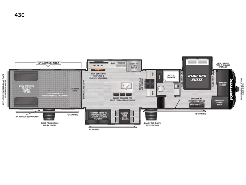 2025 Keystone Raptor 428 - Floor plan