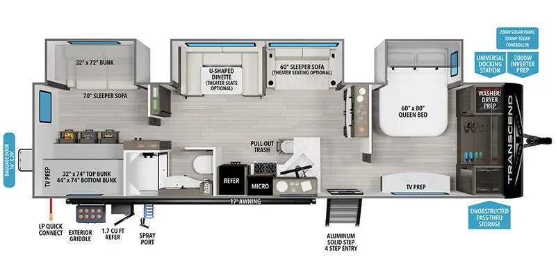 2025 Grand Design Transcend Xplor 335BHT - Floor plan