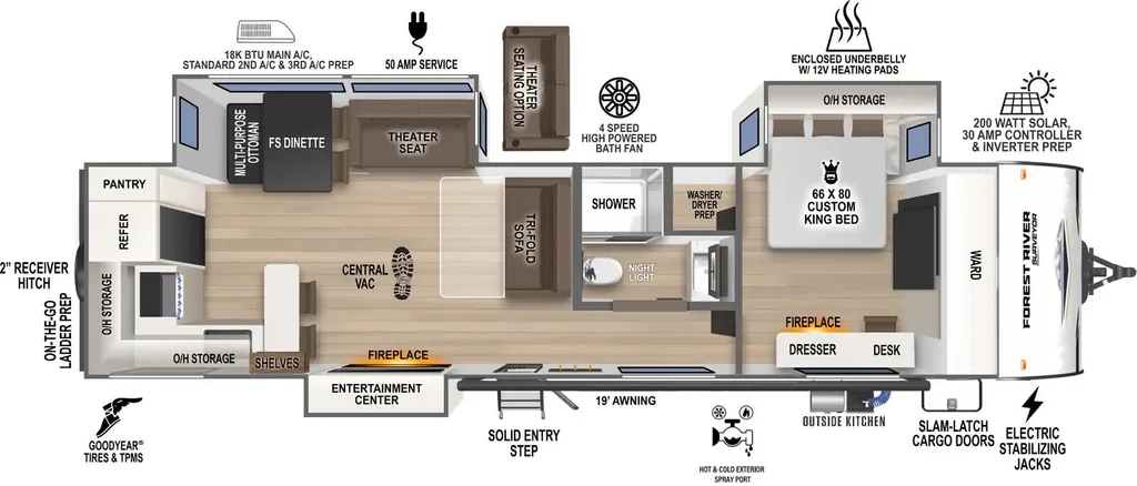 2025 Forest River Grand Surveyor 301RKBS floor plan