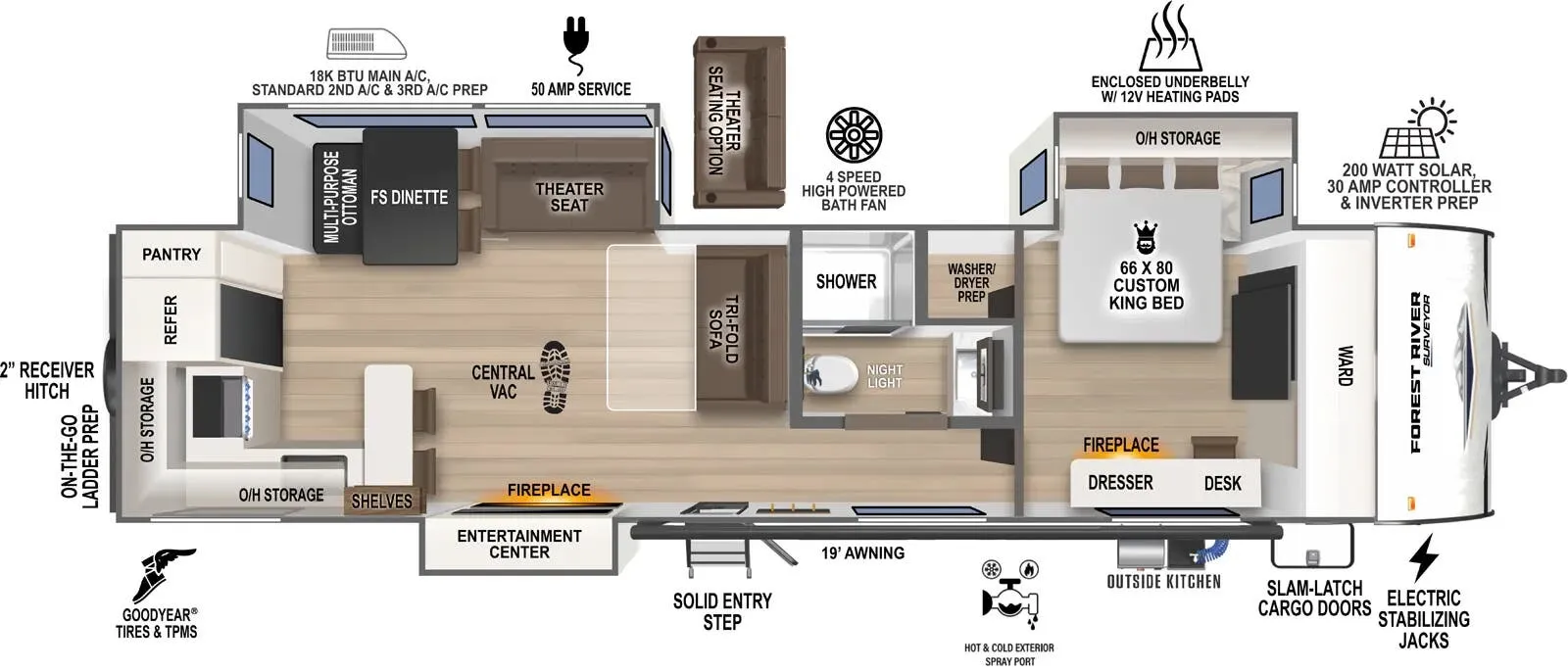 2025 Forest River Grand Surveyor 301RKBS - Floor plan