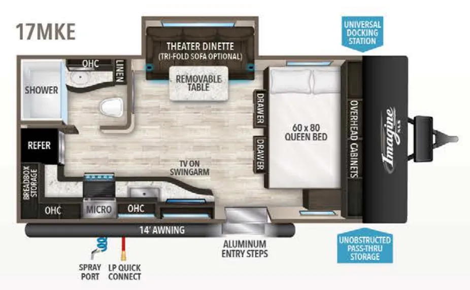 Grand Design Imagine XLS 17MKE floor plan