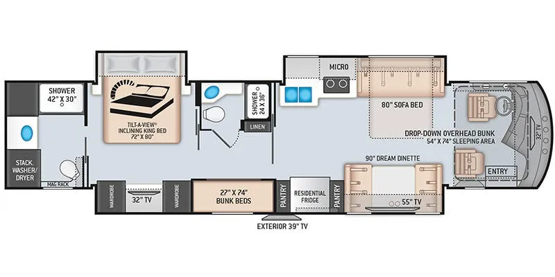 2022 Thor Motor Coach Venetian B42 - Floor plan