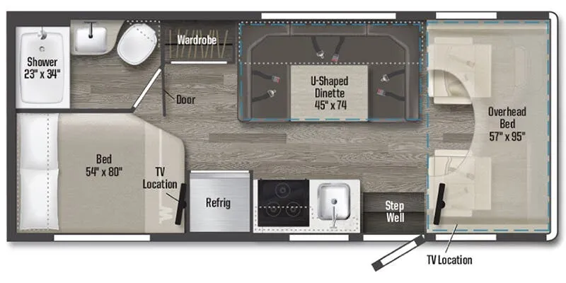 Winnebago Minnie Winnie 22R floor plan