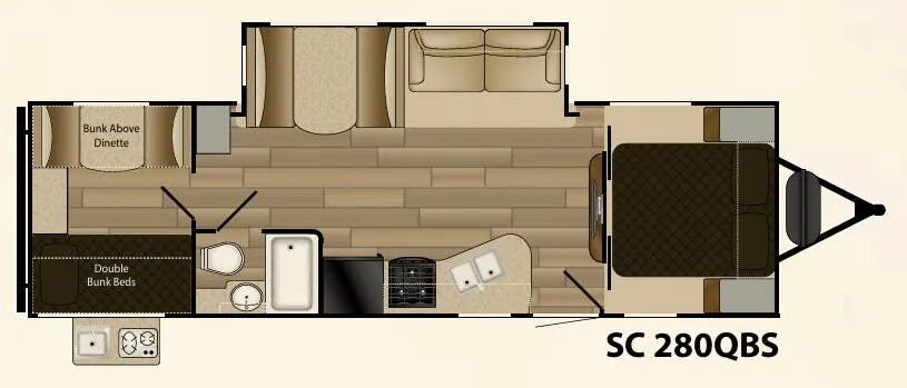 2017 Cruiser RV Shadow Cruiser 280QBS floor plan