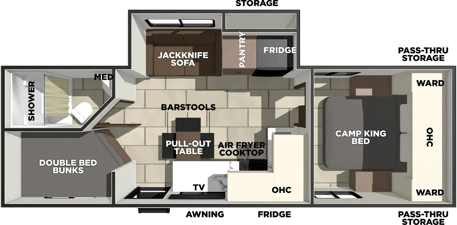 Prime Time Tracer 250BH floor plan
